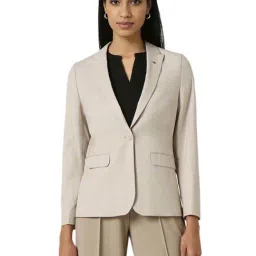 Van Heusen Beige Chequered Blazers-image-74