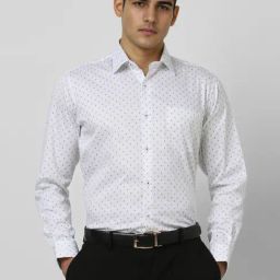 Van Heusen White Cotton Regular Fit Printed Shirt-picture-14