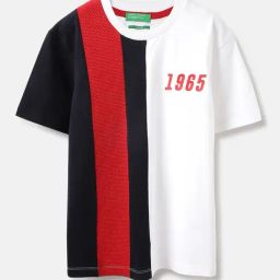 United Colors of Benetton Boys White & Red Cotton Striped T-Shirt-image-52