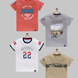 Codez Kids Multicolor Printed T-Shirt (Pack Of 4)-image-59