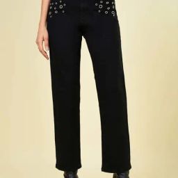 SF Jeans by Pantaloons Black Cotton Plain High-Rise Jeans-image-75