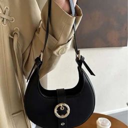 Styli Black Solid Hobo Handbag-picture-15