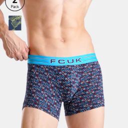 FCUK Multi-Color Cotton Blend Print Trunks Pack of 2-picture-6
