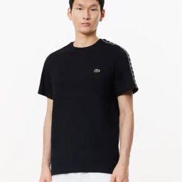 Lacoste Black Regular Fit Logo Printed Sports T-Shirt-image-47