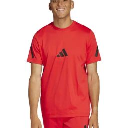 Adidas Red Cotton Regular Fit Logo Printed Sports T-Shirt-image-96