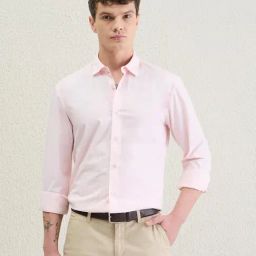 Iconic Pink Slim Fit Solid Shirt-picture-44