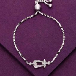 Kai Jewel Sterling Silver Forever Anchored Diamond Adjustable Bracelet-image-83
