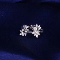 The Real Effect London 800 Silver Opalia Rhodium Plated Silver Leaf Earrings-image-55