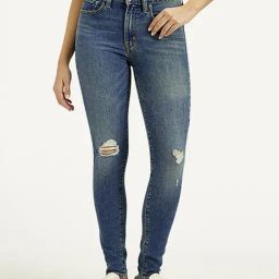 Levi's 721 Blue Skinny Fit Distressed Jeans-image-45
