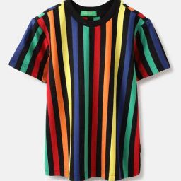 United Colors of Benetton Boys Multicolor Cotton Striped T-Shirt-image-55