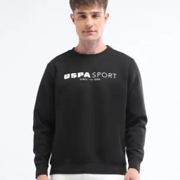 Uspa Active Black Cotton Regular Fit Logo Printed Sports Sweatshirt-image-48