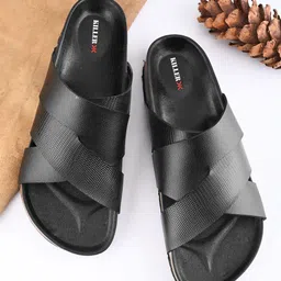 Killer Men Regular Leather Open Toe Flats-image-40