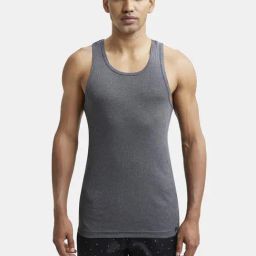 Jockey 9922 Charcoal Super Combed Cotton Rib Gym Vest-image-50