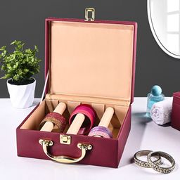 Kuber Industries Maroon Set of 1 Regular Jewellery Organiser Organisers-3