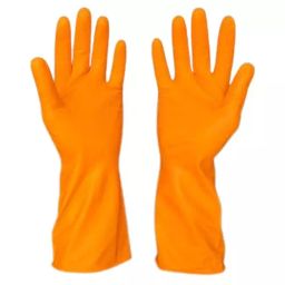 SSWW Natural Rubber Reusable Hand Gloves, Orange Free Size, SSWW407 (Pack of 10 Pair)-image-16