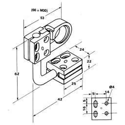 RS PRO Mounting Bracket for Use with M12, M14, M18, M4, M5 & M8 Type, 256001 image 4