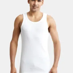 Jockey 8823 Pure White Super Combed Cotton Rib Sleeveless Vest with Stay Fresh Properties-image-23