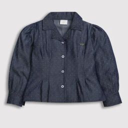 Tiny Girl Dark Blue Small Dots Shirt-image-61