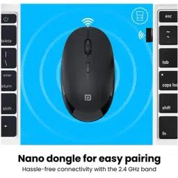Portronics Toad 22 Wireless Optical Mouse with USB Nano Dongle (Black) image 5