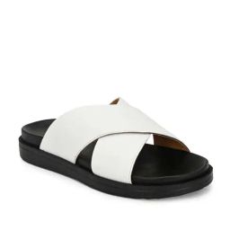 Eego Italy Men's White Cross Strap Sandals-20
