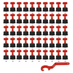 FLAMINGO ENTERPRISE 50 Pcs Tile Leveling System for 3-17 mm Tile Kit With 0.9 mm Spare Needle, FM-371-20