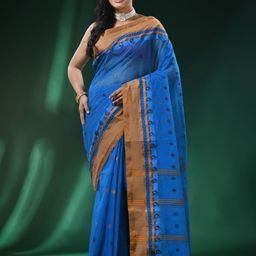 WoodenTant Woven Design Zari Pure Cotton Taant Saree-picture-45