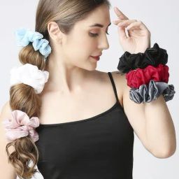 OOMPH Tissue Satin Multicolor Scrunchie Pack of 6-19