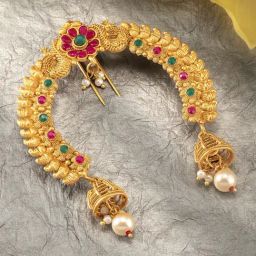 Peora Ethnic Gold-Plated Juda Pins With Pearl Jhumki Drops Wedding Hair Accessories-image-20
