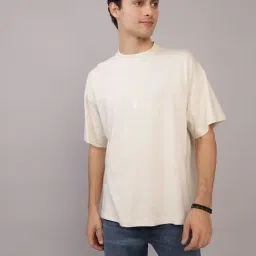 American Eagle Beige Regular Fit Embroidered T-Shirt-image-51