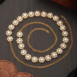 Aatmana Golden Kundan Waist Belt-image-10