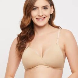 Clovia Nude Plain T-Shirt Bra-26