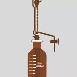 Glassco 10 ml Burette Automatic Amber Zero with PTFE stopcock Class A 122.523.01A-18