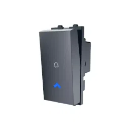 Cona Estella Bell Push With Blue LED Indicator 10 A Polycarbonate Black, 19011-16