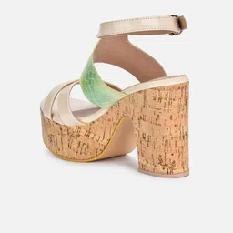 VALIOSAA Printed Ankle Loop Platform Heels image 4