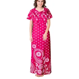 AAKARSHANA CREATION Women Pink Maxi Nightdress-picture-38