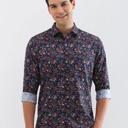 Allen Solly Men Spread Collar Floral Printed Cotton Slim Fit Casual Shirt-picture-34