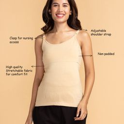 Bella Mama Maternity Nursing Knit Camisole - Beige-picture-33
