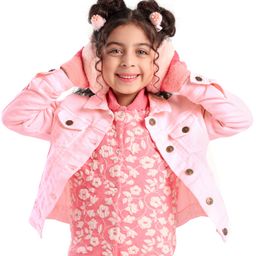 Pine Kids Cotton Full Sleeves Dyed Denim Jacket - Light Pink-picture-6
