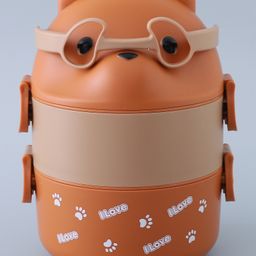 Zoe Panda Shaped Dual Container Lunch Box with Cutlery - Brown-image-25