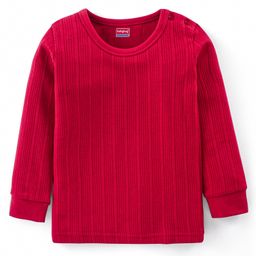 Babyhug  Pull Over Full Sleeve  Thermal Vest with Striped Design - Red-image-28
