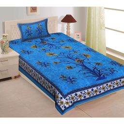 UniqChoice Pure Cotton Jaipuri Single bed sheet With 1 Pillow Cover-image-16