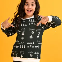 Anthrilo Fleece Full Sleeves Marry Christmas Printed Sweatshirt - Green-picture-28