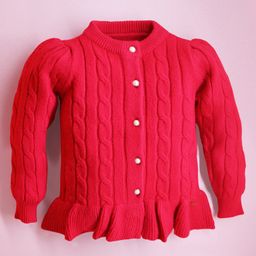 Cherry Crumble By Nitt Hyman Full Sleeves Cable Knit Designed Sweater - Fuchsia-picture-16