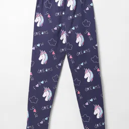 Doreme Single Jersey Knit Full Length Leggings with Unicorn Print - Navy-picture-39