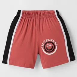 Taeko Single Jersey Knit Knee Length Shorts With Skateboard Print - Light Red-picture-27