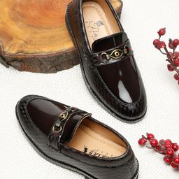 Tiny Bugs Metal Applique Detailed Textured Slip On Loafers - Brown-image-53