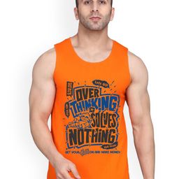 SLOWLORIS Printed Super Combed Cotton Gym Vest VSL26 OVRTNK ORANGE-image-7