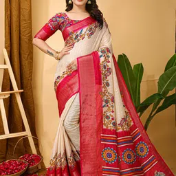 HERE&NOW Checked Zari Art Silk Banarasi Saree-picture-54