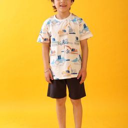Anthrilo Boys Printed T-shirt with Shorts-image-84