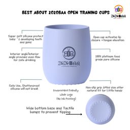 ZoZoBaa Silicone Baby Drinking Cup with Easy Grip | Multipurpose Tiny Cups for Infants First Stage Training | Bpa-Free, Unbreakable Non Sippy Cup for Toddlers (Purple) image 4
